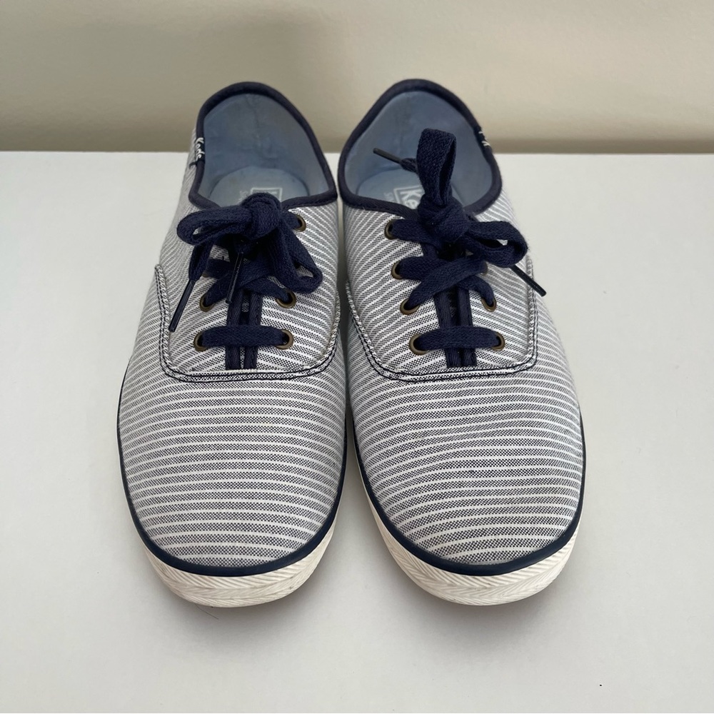 Keds - Blue and White Striped Champion Sneakers - Women’s Size 8 - Picture 4 of 9